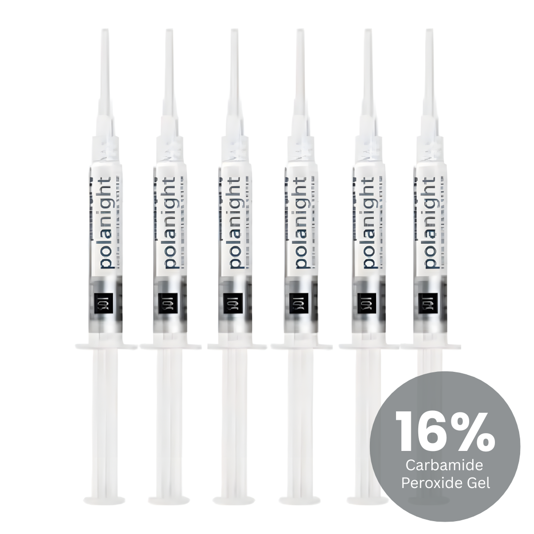 SDI PolaNight 16% Carbamide Peroxide Teeth Whitening Gel: 1.3ml Refill Syringes Advanced Tooth Whitening System with Clear Zipper Pouch