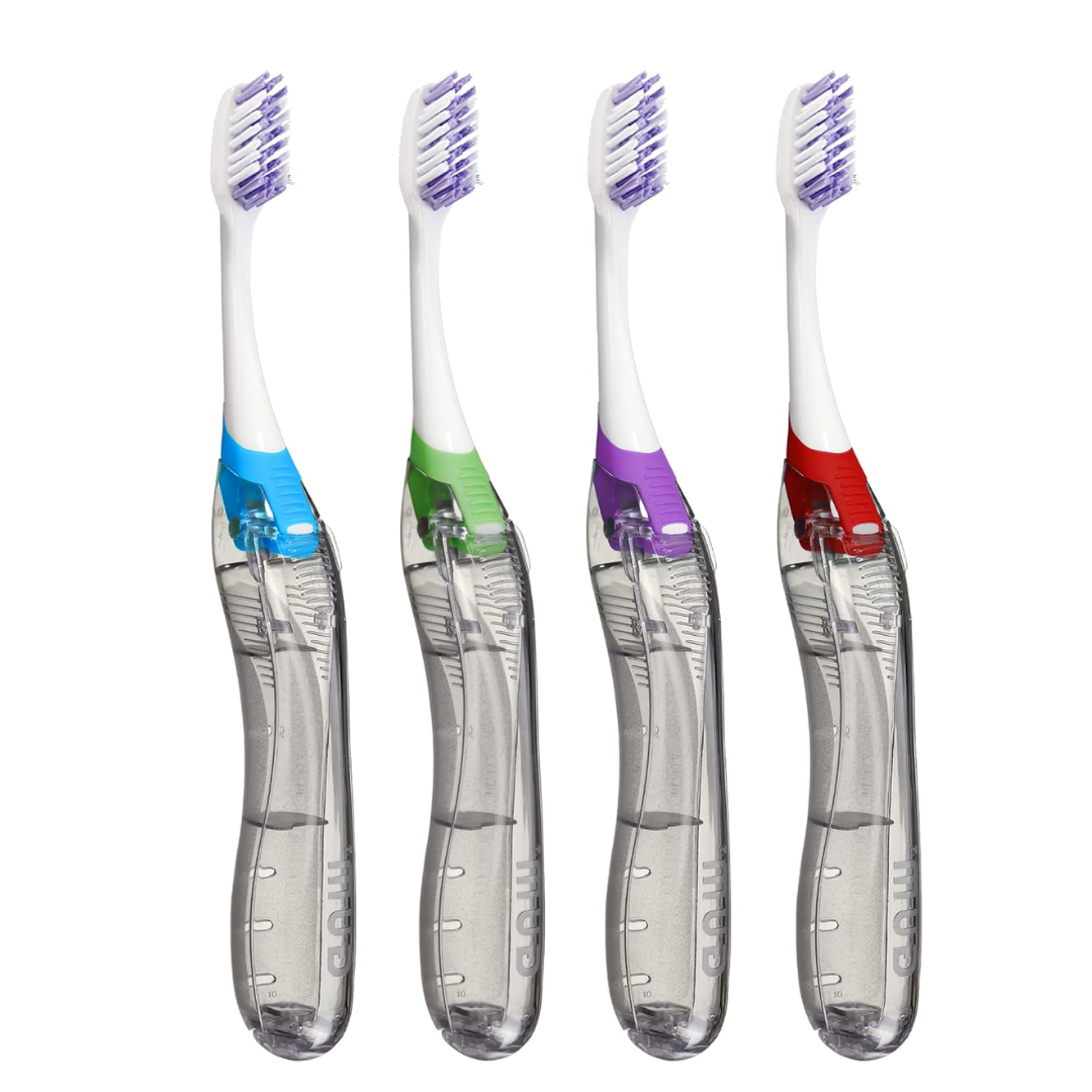 GUM 125 Orthodontic Travel V-Trim Toothbrush: Soft Bristles, Compact Head