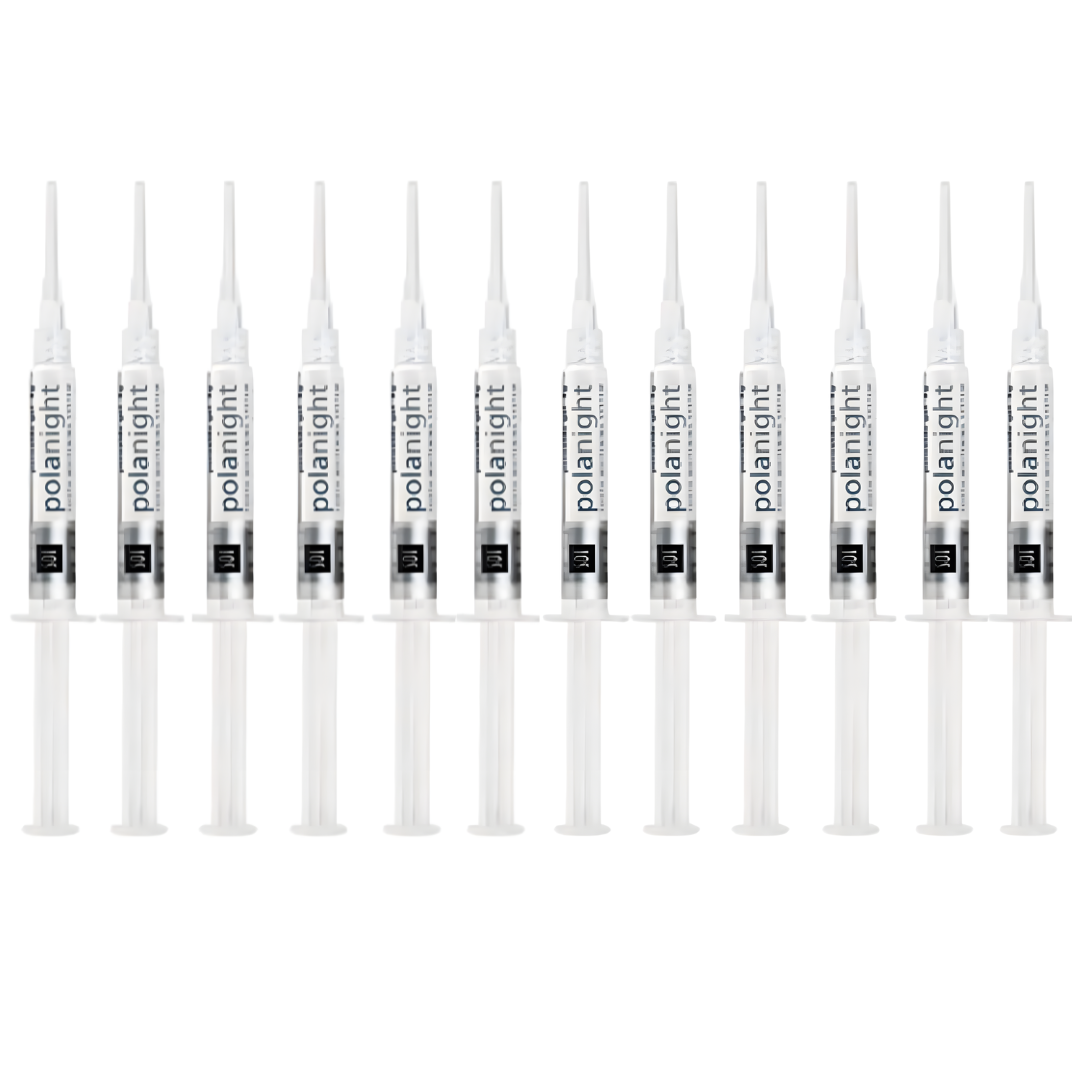 SDI PolaNight 16% Carbamide Peroxide Teeth Whitening Gel: 1.3ml Refill Syringes Advanced Tooth Whitening System with Clear Zipper Pouch