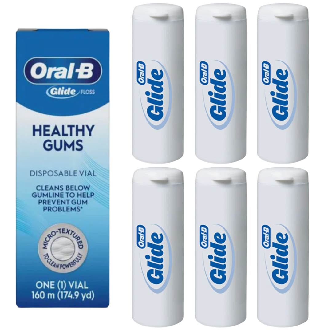 Oral-B Glide Healthy Gums Floss Refill w/ Disposable Vial, 160m, Unflavored