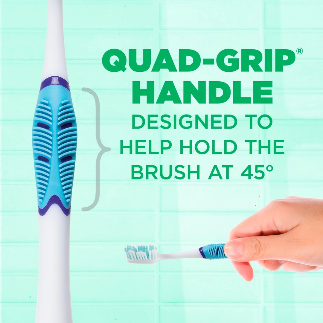 GUM 516 Technique Sensitive Care Toothbrush with Quad-Grip Handle, Ultra Soft Bristles (Packaging May Vary)