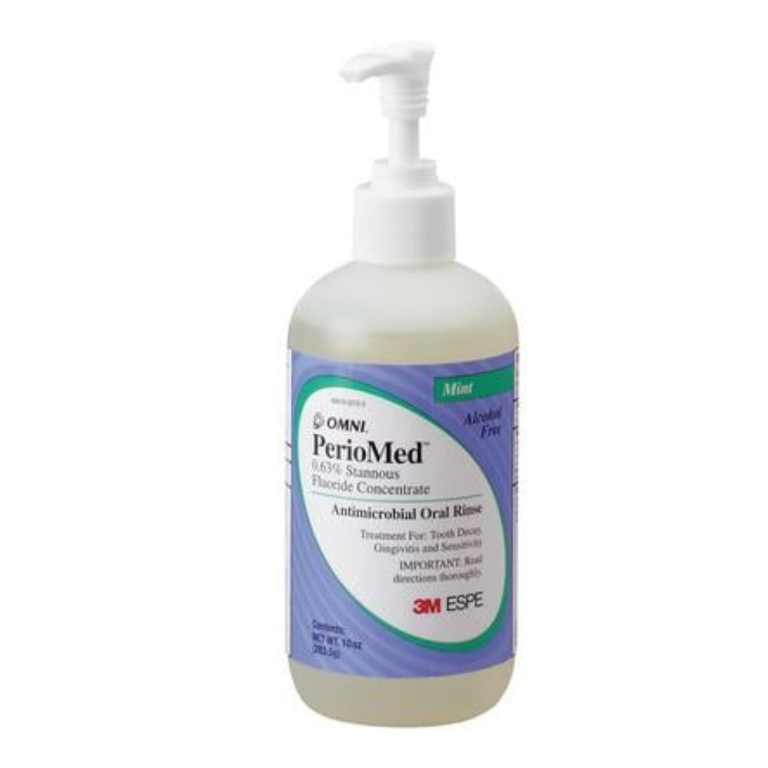 3M PerioMed Stannous Fluoride Anti Microbial Oral Rinse Mouthwash Non-Alcohol Formula, 10 oz Mint