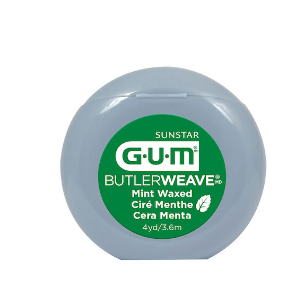 GUM ButlerWeave Floss Mint Waxed: 4 yds 144/Package - Shred-Resistant Fibers Bulk Dental Floss