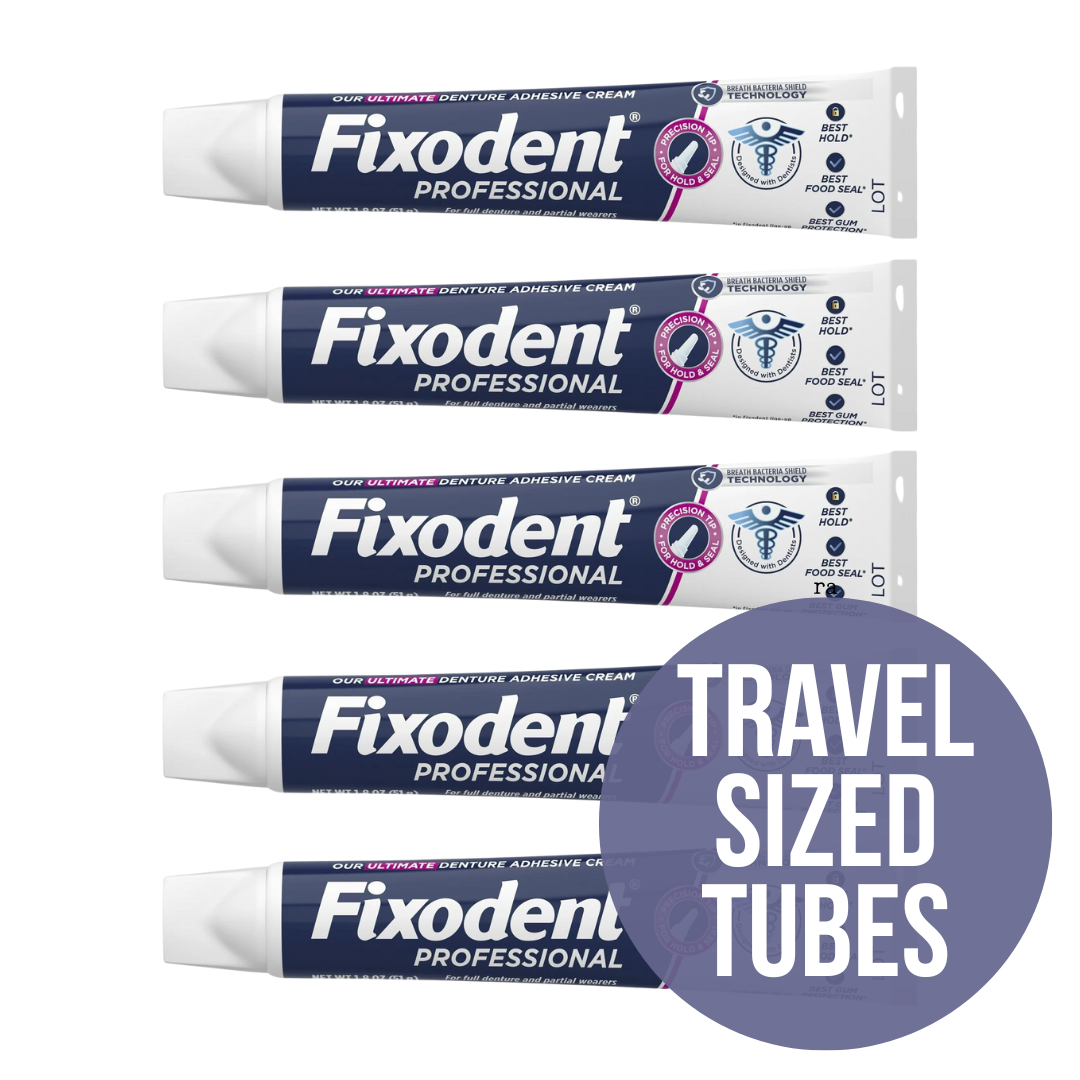 Fixodent Professional Denture Adhesive: Travel Sized/Pocket Sized Tubes Adhesive Cream 0.35 oz