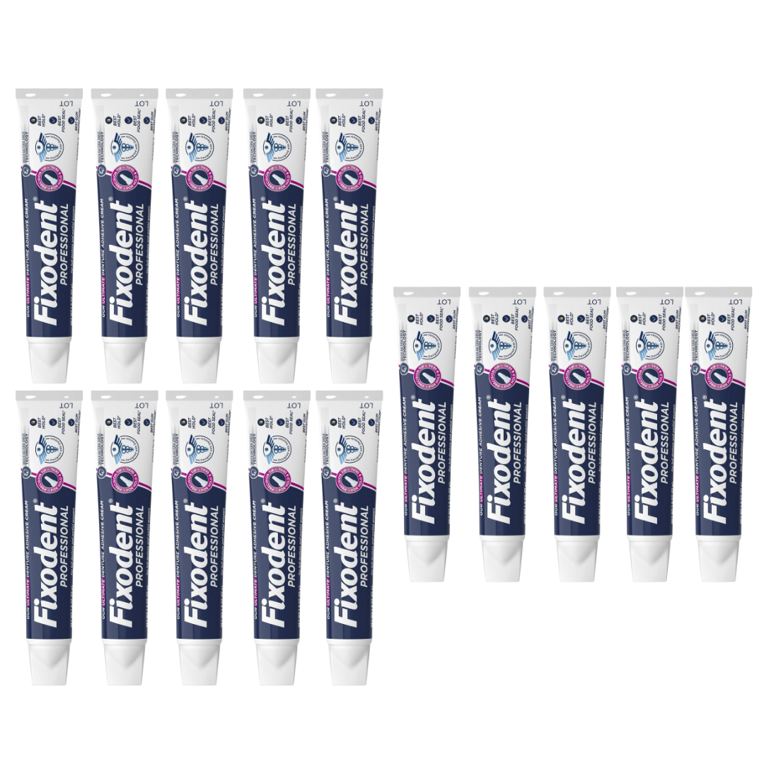 Fixodent Professional Denture Adhesive: Travel Sized/Pocket Sized Tubes Adhesive Cream 0.35 oz