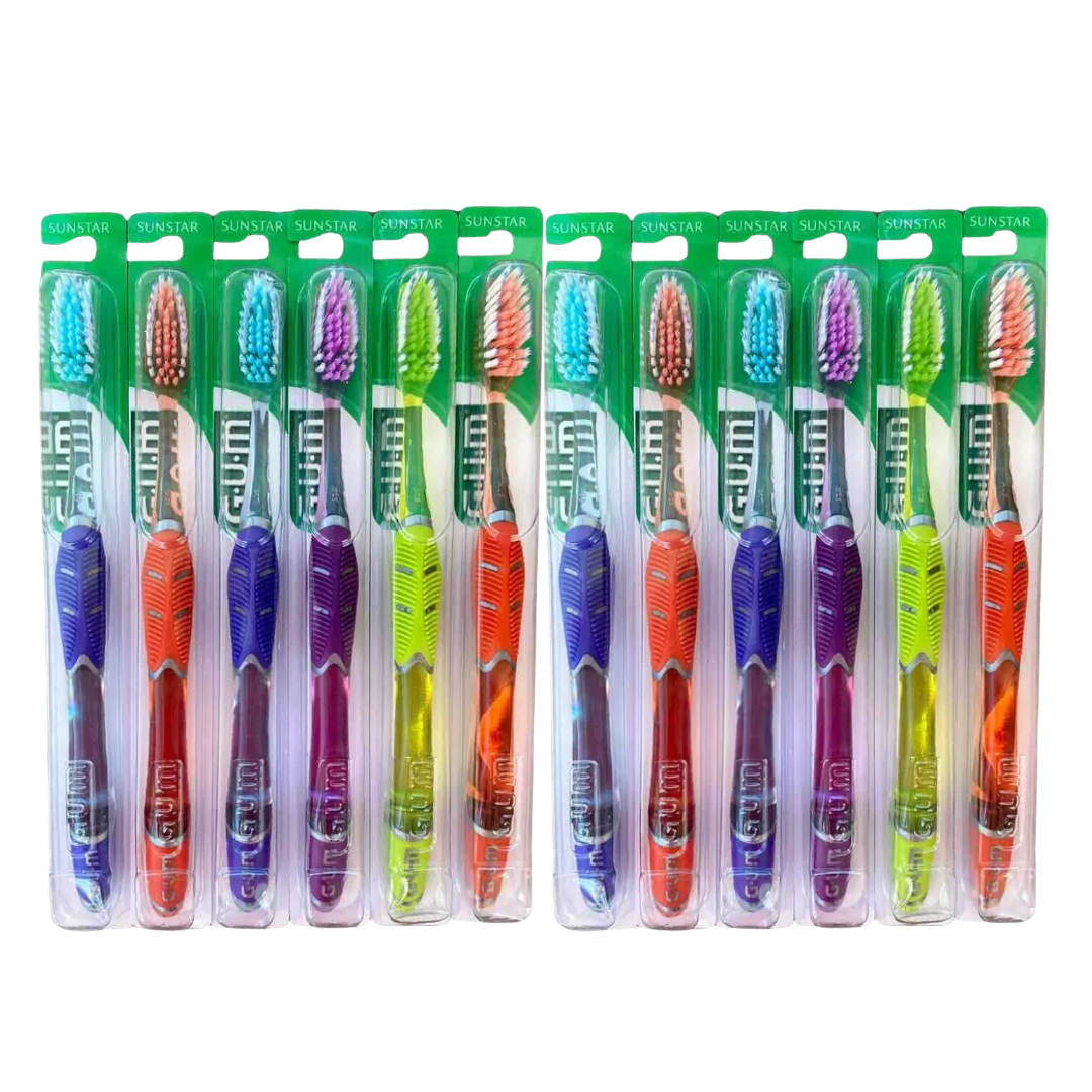 GUM 524 Technique Deep Clean Toothbrush: Compact Head, Soft Bristles for Adults with Sensitive Gums