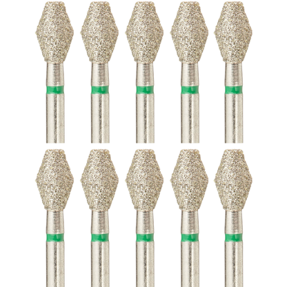 10 Pack: Barrel/Double Cone FG Dental Diamond Burs
