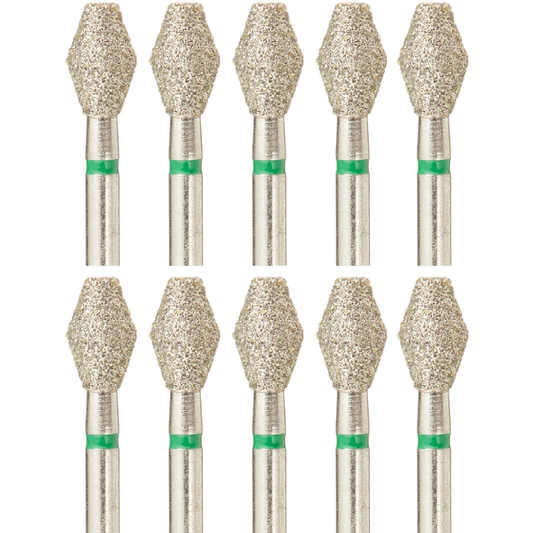 10 Pack: Barrel/Double Cone FG Dental Diamond Burs