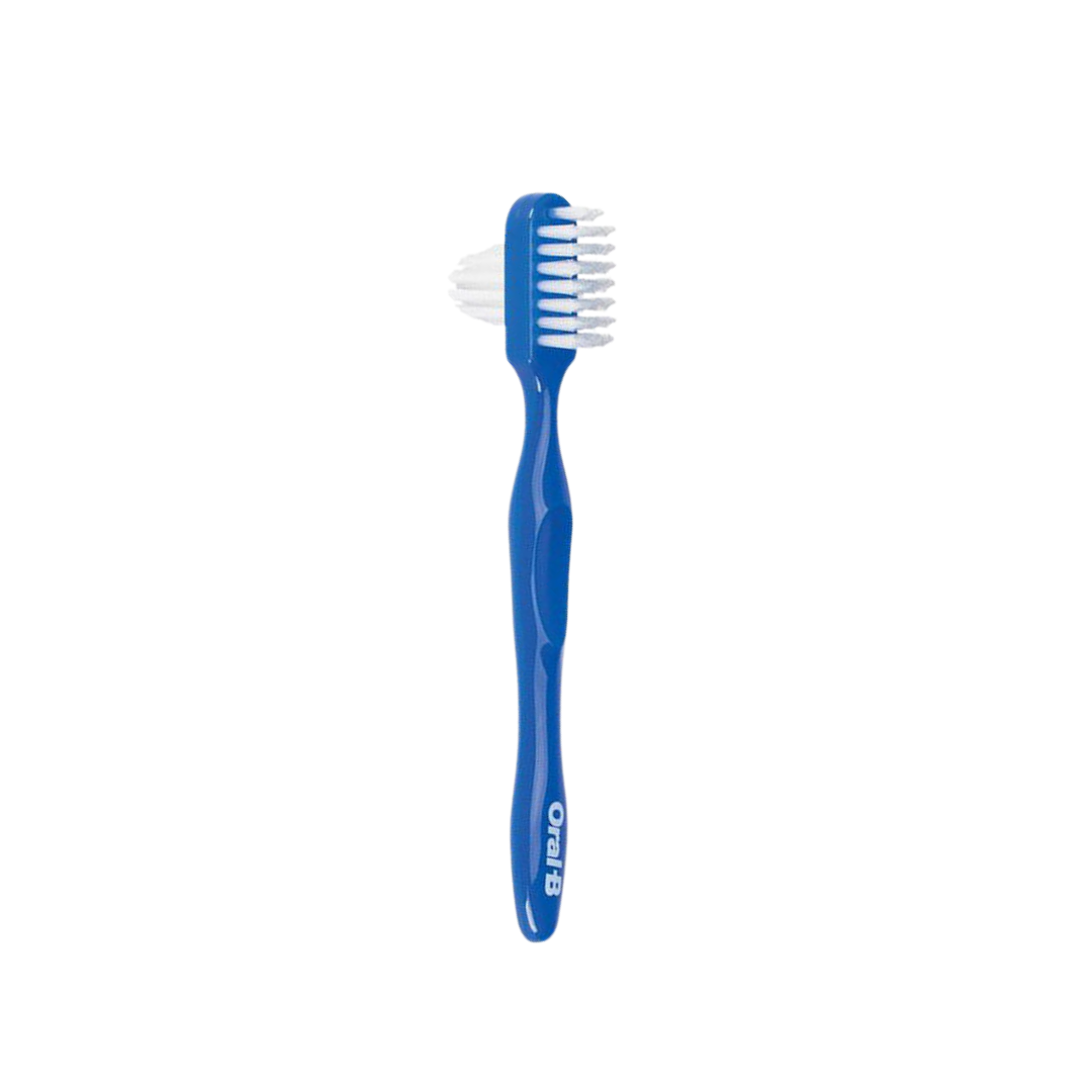 Oral-B Specialty Denture Brush: Durable Denture Brush with Dual Head for Thorough Cleaning