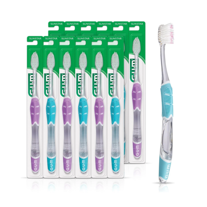GUM 527 Technique Deep Clean Toothbrush, Compact Sensitive Adult Toothbrushes