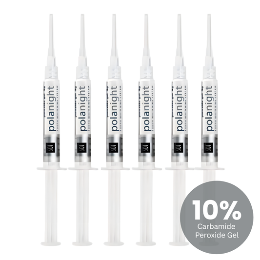SDI Pola Night 10% Carbamide Peroxide Teeth Whitening Gel: 1.3ml Refill Syringes Advanced Tooth Whitening System with Clear Zipper Pouch