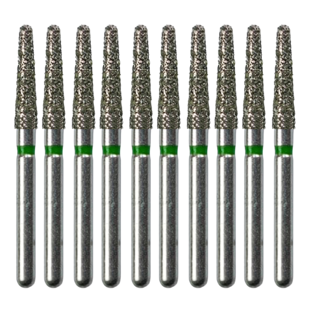 10 Pack: Round End Taper FG Dental Diamond Burs