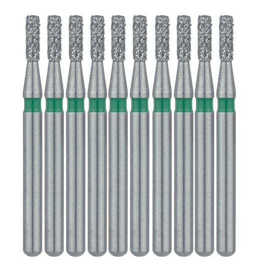10 Pack: Flat End Cylinder FG Dental Diamond Burs