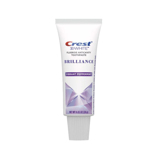 Crest 3DWhite Brilliance Fluoride Anticavity Toothpaste 0.85oz: Vibrant Peppermint Flavor
