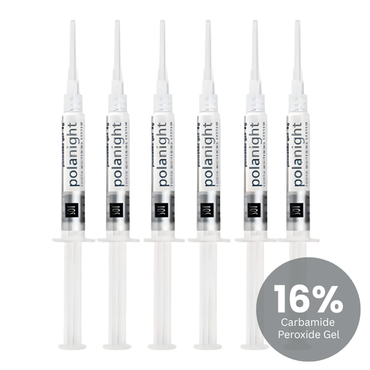 SDI PolaNight 16% Carbamide Peroxide Teeth Whitening Gel: 1.3ml Refill Syringes Advanced Tooth Whitening System with Clear Zipper Pouch