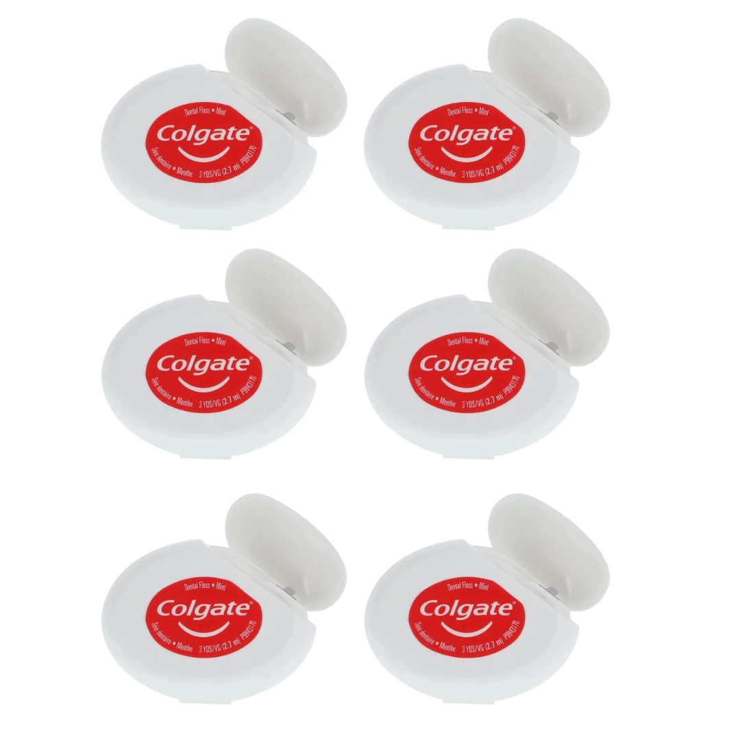 Colgate Floss Mint Waxed Dental Floss – Travel Size, 3 Yards