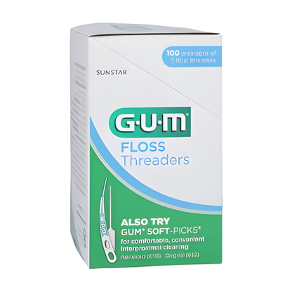 GUM Eez-Thru Floss Threaders: Unwaxed 100 - Envelopes, 5 Threaders per Envelope - 500 Threaders Total