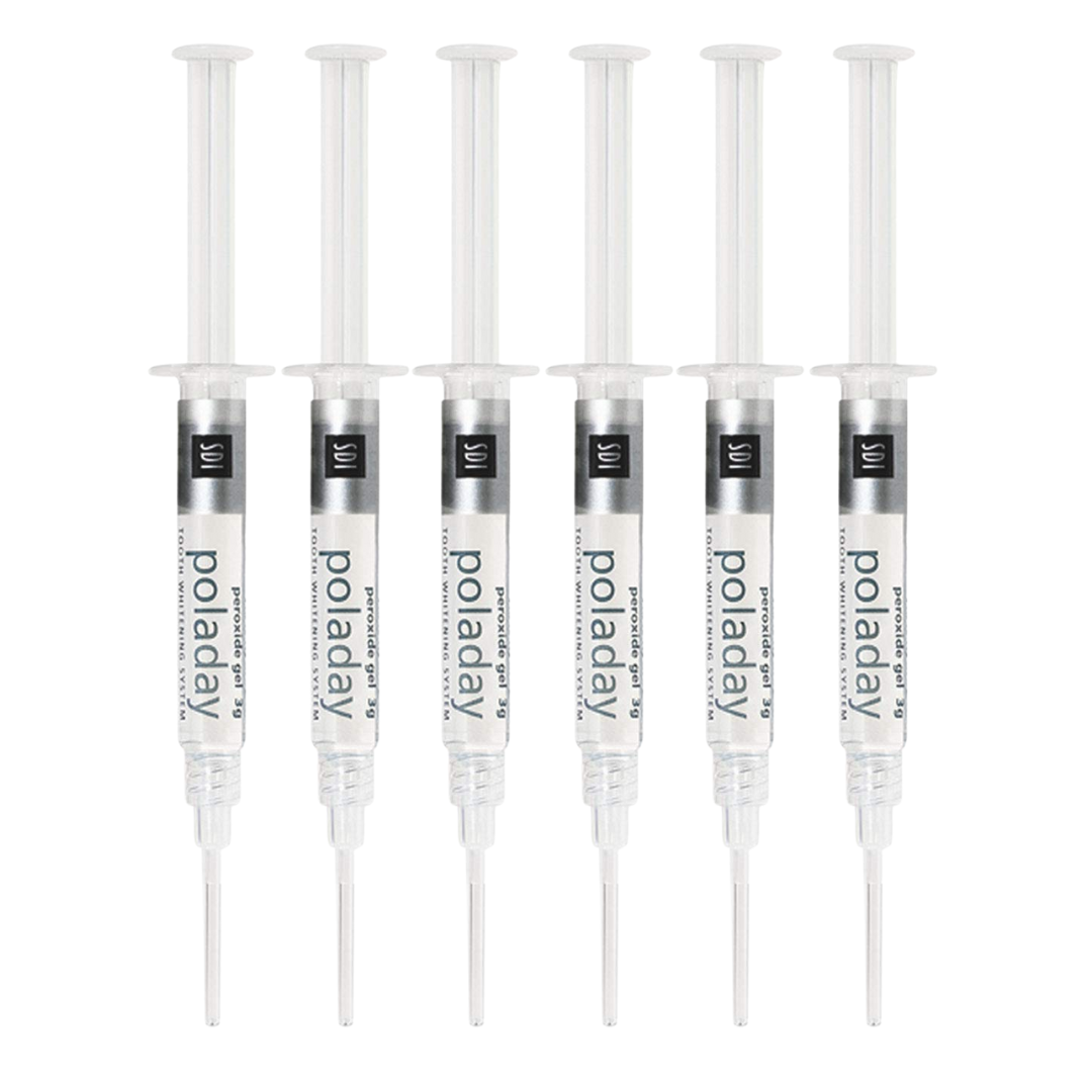 Pola Day 9.5% Hydrogen Peroxide Gel: Teeth Whitening Gel 1.3ml Refill Syringes Advanced Tooth Whitening System with Clear Zipper Pouch