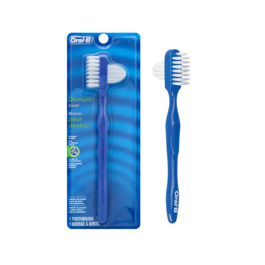 Oral-B Specialty Denture Brush: Durable Denture Brush with Dual Head for Thorough Cleaning