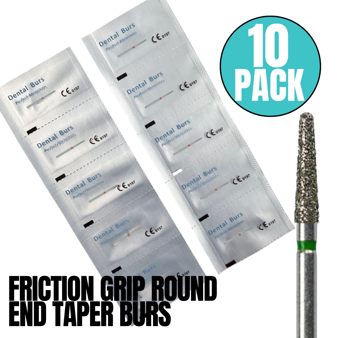 10 Pack: Round End Taper FG Dental Diamond Burs
