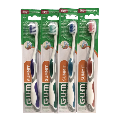 GUM 505 Summit Toothbrush: Compact Head, Soft Bristles - Gentle to Gums and Teeth