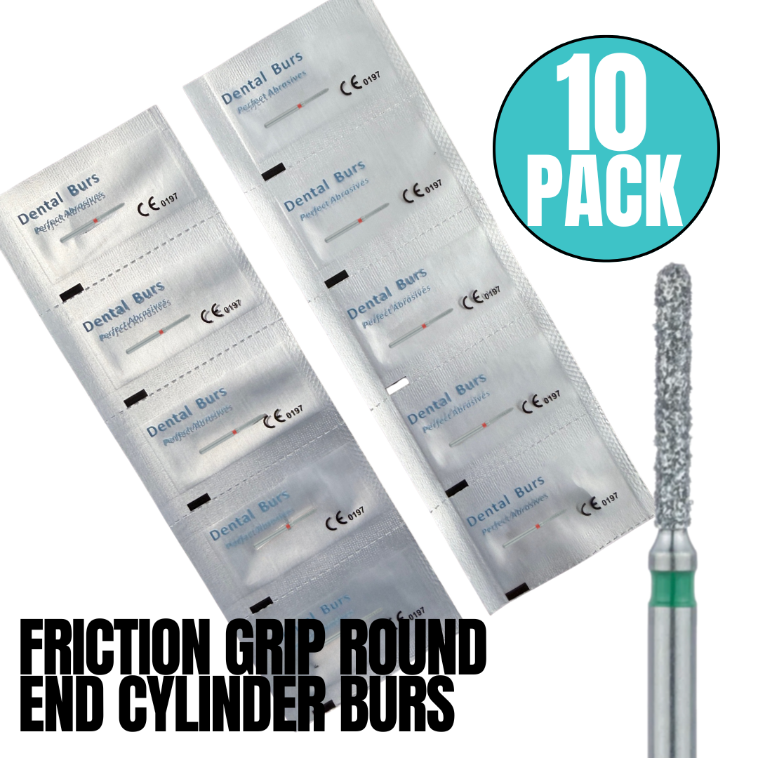 10 Pack: Round End Cylinder FG Dental Diamond Burs