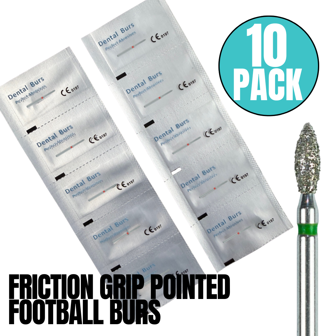 10 Pack: Pointed Football FG Dental Diamond Burs