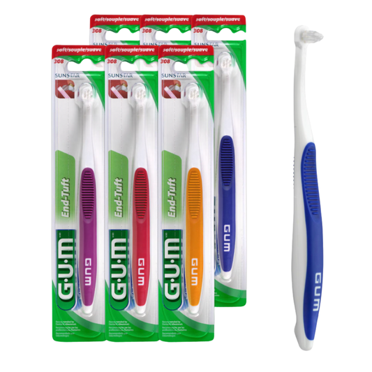 GUM 308 End-Tuft Toothbrush: Small Head, Tapered Trim