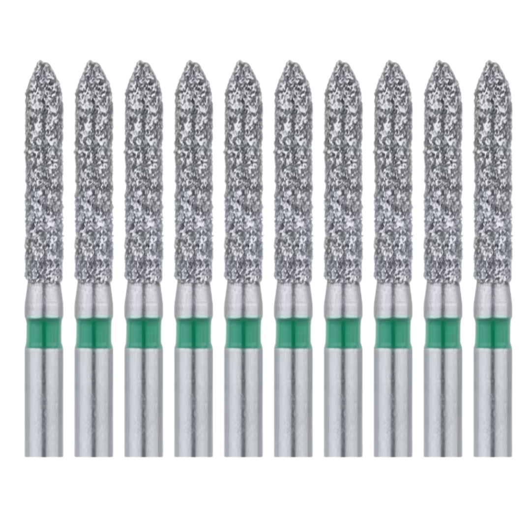 10 Pack: Torpedo / Straight Bevel FG Dental Diamond Burs