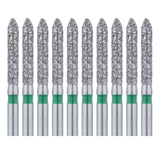 10 Pack: Torpedo / Straight Bevel FG Dental Diamond Burs