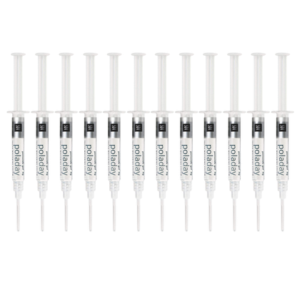 Pola Day 9.5% Hydrogen Peroxide Gel: Teeth Whitening Gel 1.3ml Refill Syringes Advanced Tooth Whitening System with Clear Zipper Pouch