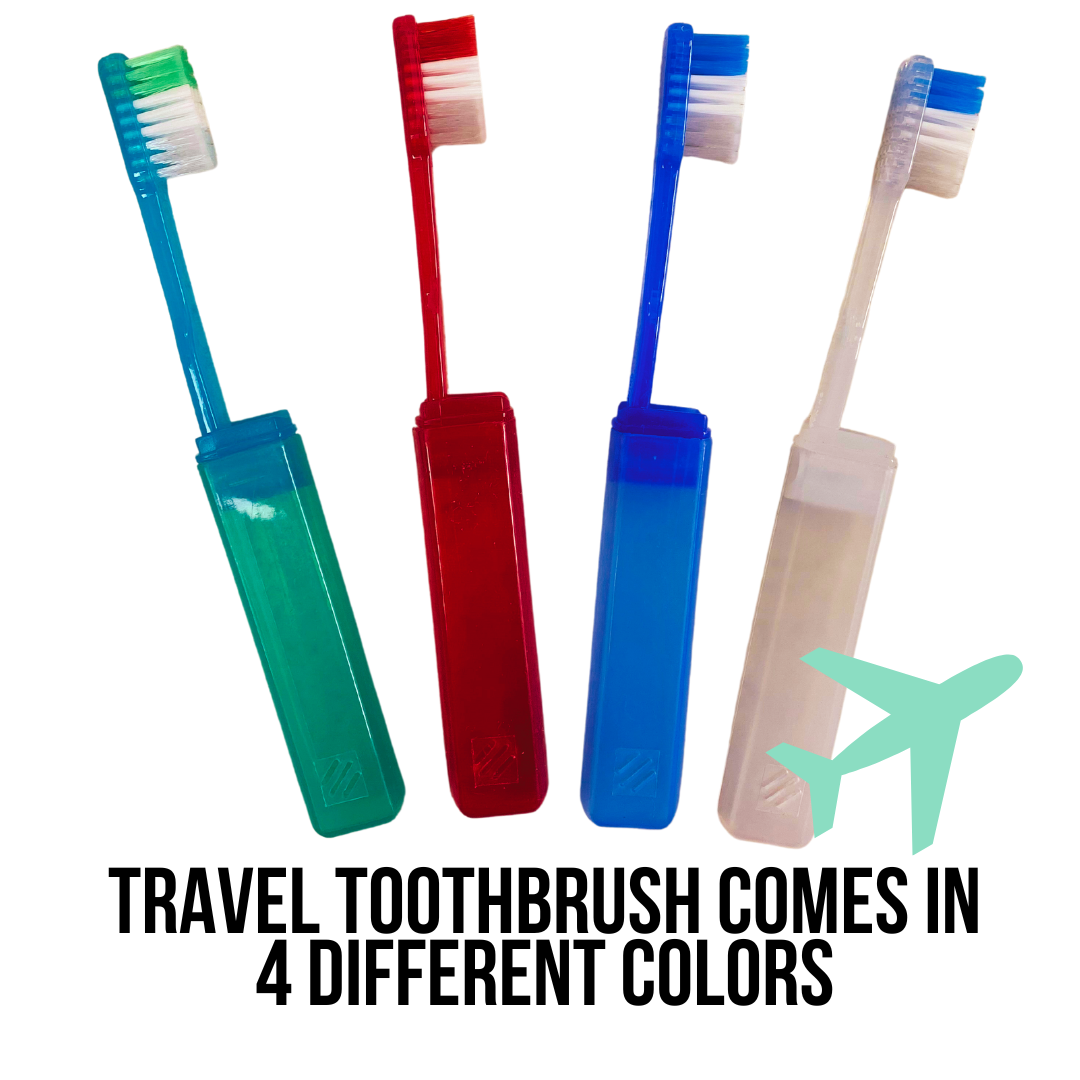 Dental Travel Kit with Toothbrush, Travel Sized Toothpaste, Mouthwash and Floss in a Reusable Zipper Pouch (TSA Approved)