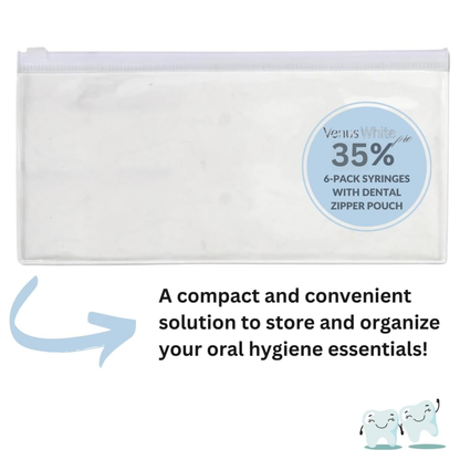 Venus White Pro 35% Carbamide Peroxide Whitening Teeth Gel: 1.2ml Syringe Refill Syringes with Clear Zipper Pouch