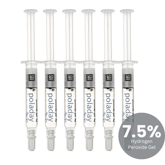 SDI Pola Day 7.5% Hydrogen Peroxide Teeth Whitening Gel: 1.3ml Refill Syringes Advanced Tooth Whitening System with Clear Zipper Pouch