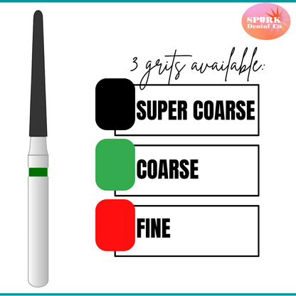 10 Pack: Round End Taper FG Dental Diamond Burs