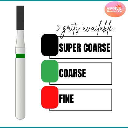 10 Pack: Flat End Cylinder FG Dental Diamond Burs