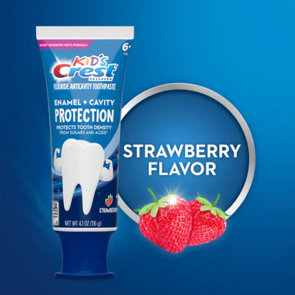 Crest Kids Sugar + Bacteria Shield Toothpaste 0.85oz: Strawberry Flavor Kids Travel-Sized Toothpaste