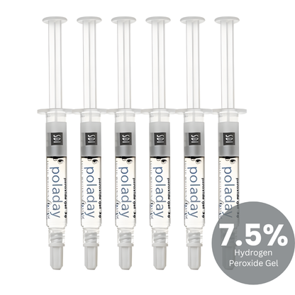 SDI Pola Day 7.5% Hydrogen Peroxide Teeth Whitening Gel: 1.3ml Refill Syringes Advanced Tooth Whitening System with Clear Zipper Pouch