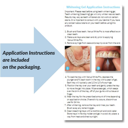 Venus White Pro 16% Carbamde Peroxide Teeth Whitening Gel: 1.2ml Syringe Refill Syringes with Clear Zipper Pouch