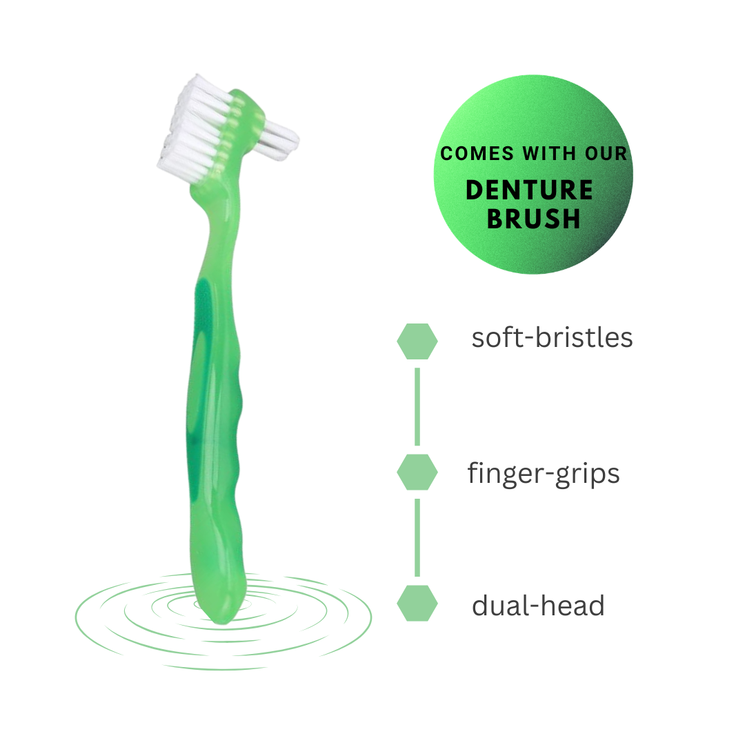 Fixodent w/ Scope Denture Adhesive Powder Bundle: 2 Pack + Denture Brush Included