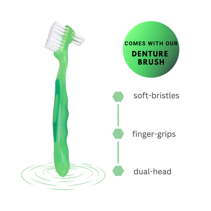 Fixodent w/ Scope Denture Adhesive Powder Bundle: 2 Pack + Denture Brush Included