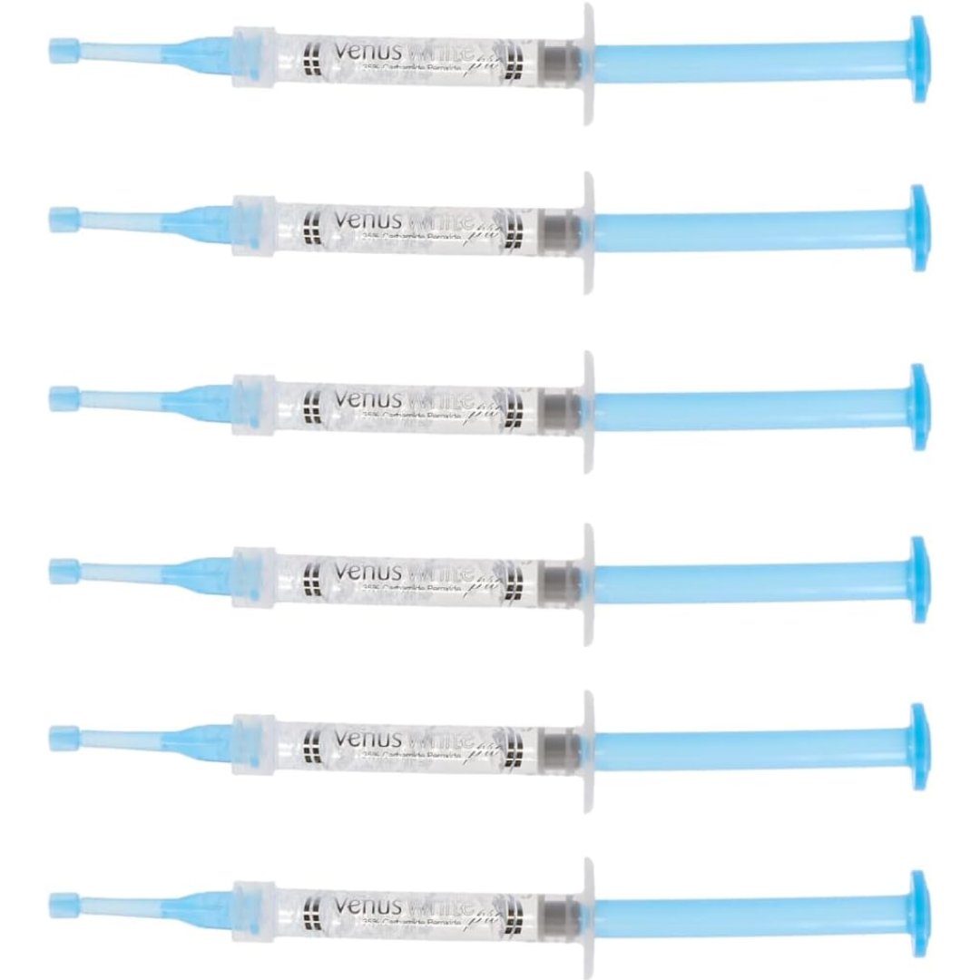 Venus White Pro 16% Carbamde Peroxide Teeth Whitening Gel: 1.2ml Syringe Refill Syringes with Clear Zipper Pouch