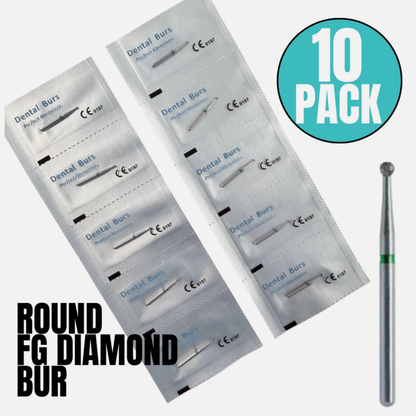 10 Pack: Round FG Dental Diamond Burs