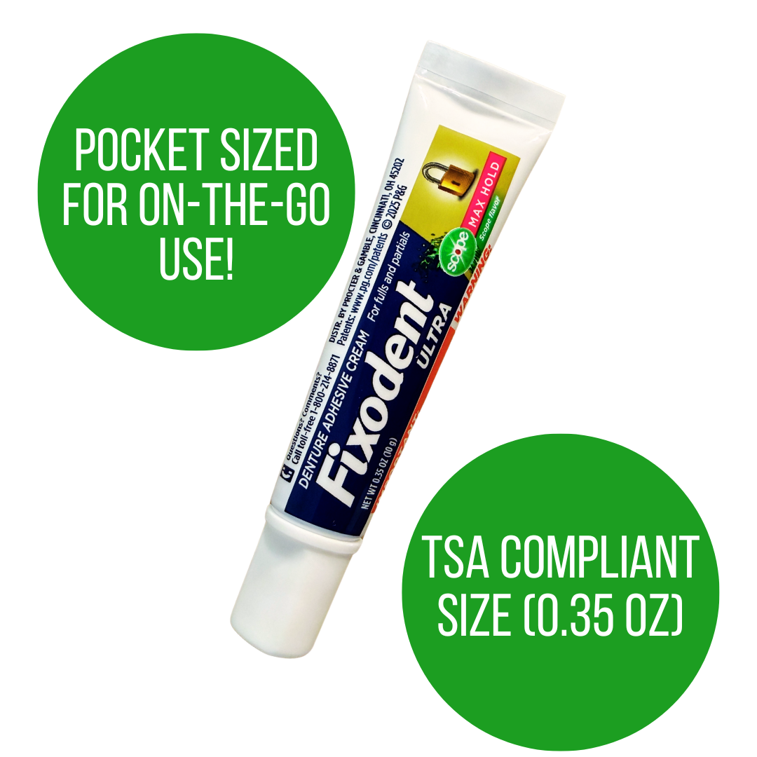 Fixodent Ultra Max Hold w/ Scope: Travel Sized/Pocket Sized Tubes, 0.35 oz