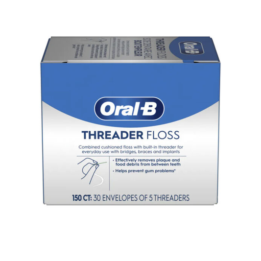 Oral-B Glide Floss Threader Floss, 30 Envelopes of a 5 Threaders, 150 CT Total