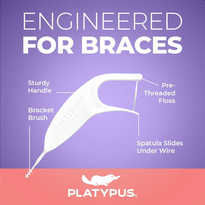 60 Pack: Platypus Orthodontic Floss Picks