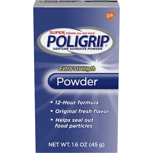Super Poligrip Powder Denture Adhesive: 1.6oz