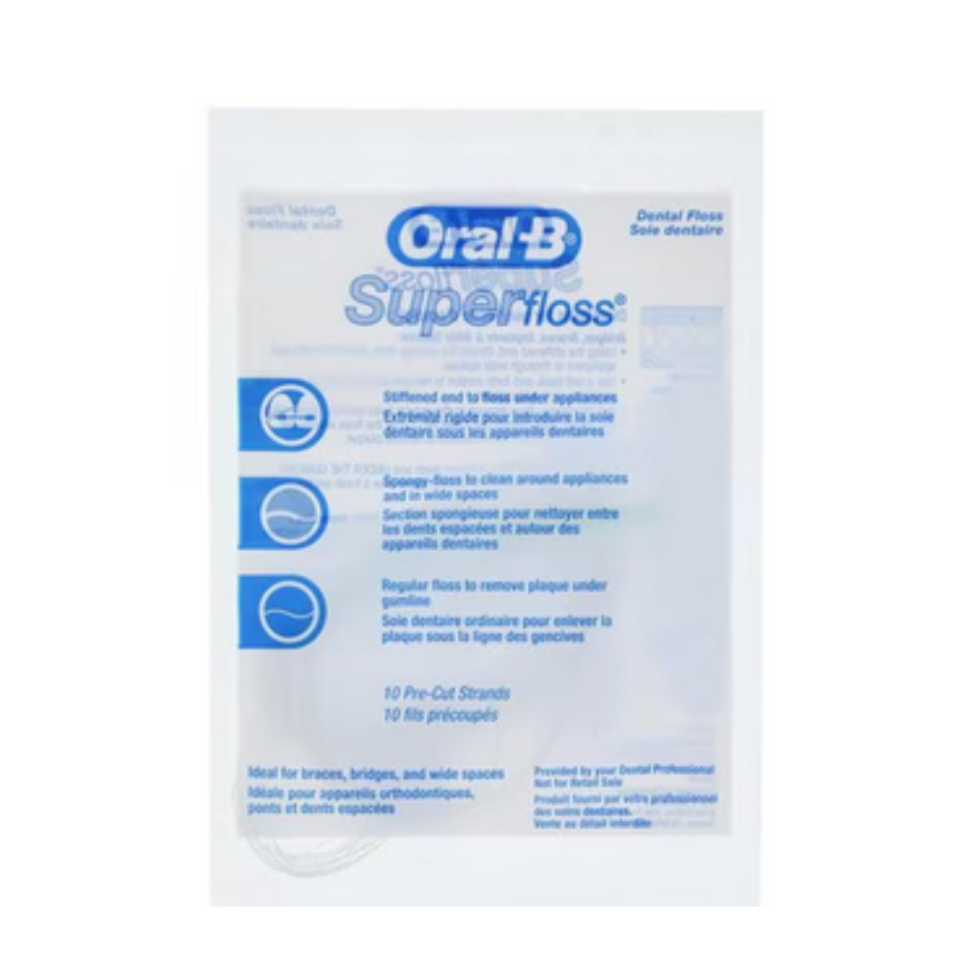 Procter & Gamble Oral-B Superfloss Trial Packs Pre-Cut Strands, Mint Waxed : 100/package