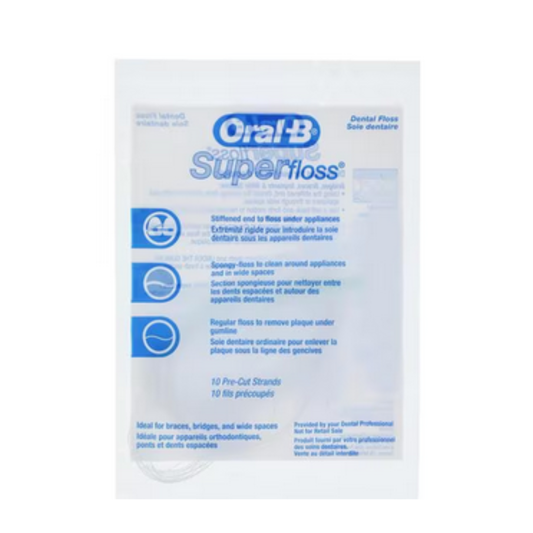 Procter & Gamble Oral-B Superfloss Trial Packs Pre-Cut Strands, Mint Waxed : 100/package