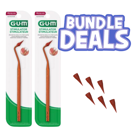 Gum Stimulator Bundle: 2 Handles + 6 Rubber Tip Refills